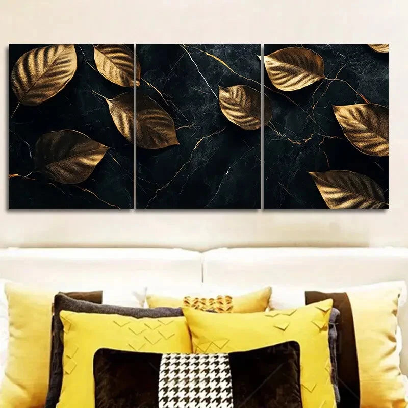 3pcs Cherry Blossom in Vase Floral Design Metal Print Ready to Hang Art