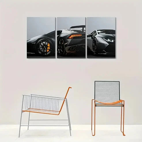3pcs Modern Luxury Sports Car Wall Art Canvas Unframed - High Quality Print 100% Australian Made Wall Canvas