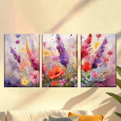 3pcs  painting of flowers in a vase Wall Art Set Canvas Framed 40x60cm - High Quality Print 100% Australian Made Wall Canvas Ready to Hang