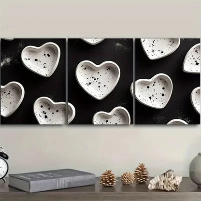 3pcs Shape on black background Wall Art Set Canvas Unframed - High Quality Print 100% Australian Made Wall Canvas