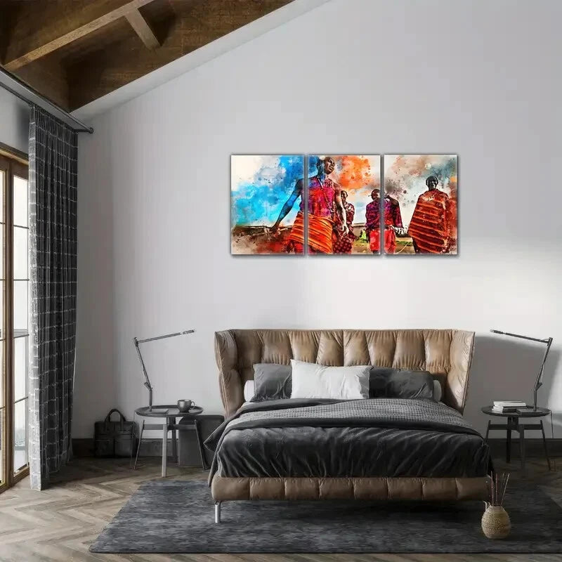 3pcs African American Culture Wall Painting Metal Print Ready to Hang