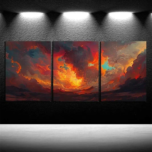 3pcs Vibrant Rotating Galaxies Design Wall Art Set Canvas Framed 40x60cm - High Quality Print 100% Australian Made Wall Canvas Ready to Hang - Bella Home Decor