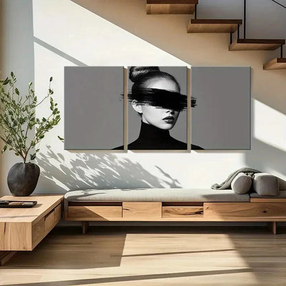 3pcs Geometric Marble Texture Golden Lines Metal Print Ready to Hang Art