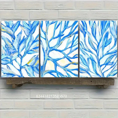 3pcs Turquoise Sea Coast Decoration Metal Print Ready to Hang Art