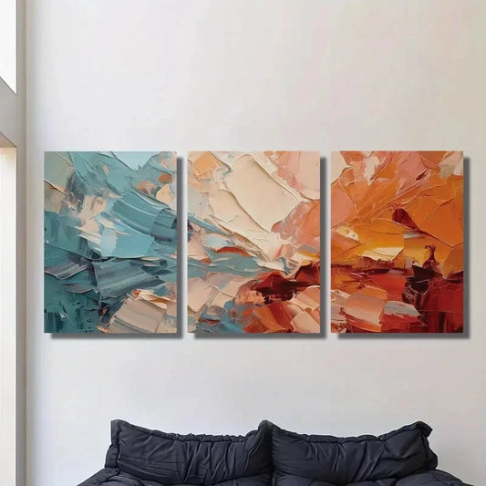 3pcs Vintage Oil Painting Watercolor Metal Print Ready to Hang Art