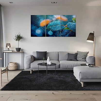 3pcs Vibrant Blue & Green Nature Scene Metal Print Ready to Hang Art