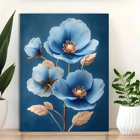 Beautiful Elegant Vintage Flowers Painting 60x90cm Metal Print Ready to Hang