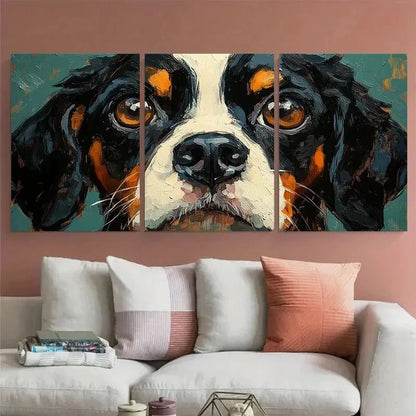 3pcs Cocker Spaniel Dog Portrait Illustration Metal Print Ready to Hang Art