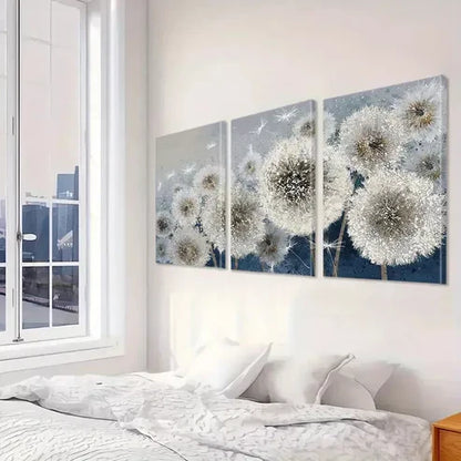 3pcs Dandelion Flower Abstract Floral Wall Art Canvas Unframed - High Quality Print 100% Australian Made Wall Canvas