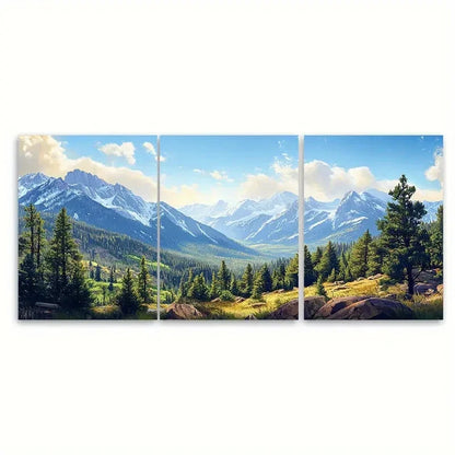 3pcs Rocky Mountain National Park Colorado Wall Art Set Canvas Framed 50x70cm - High Quality Print 100% Australian Made Wall Canvas Ready to Hang