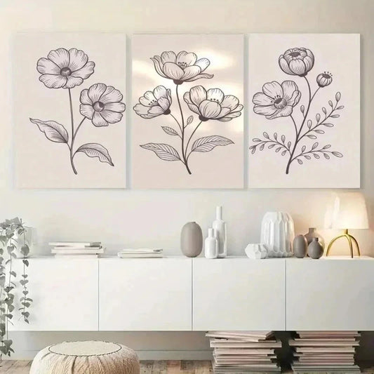 3pcs Magnolia Flowers Canvas  Wall Art Set Canvas Framed 40x60cm - High Quality Print 100% Australian Made Wall Canvas Ready to Hang