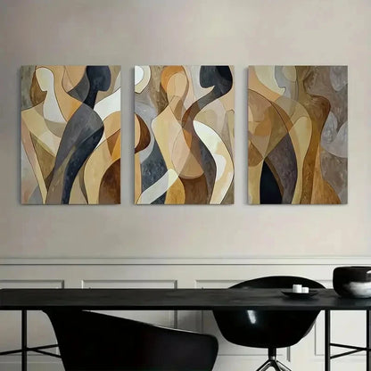 3pcs Cubist Abstract Women's Figures Metal Print Ready to Hang Art