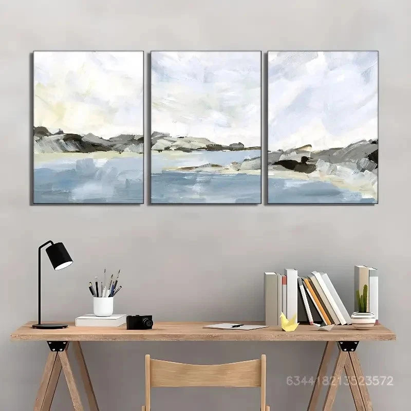 3pcs Coastal Art Beach Scene Coastline Metal Print Ready to Hang Art