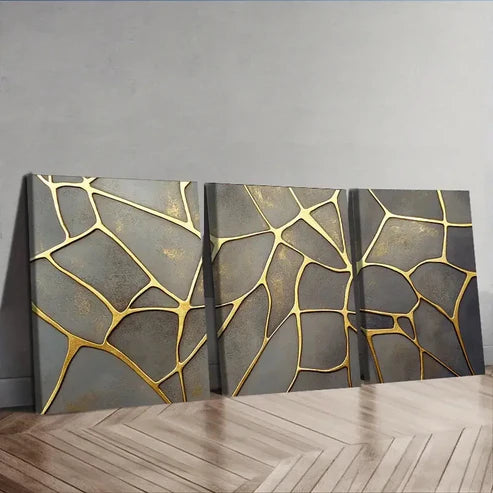 3pcs Complex Geometric Pattern Painting Wall Art Canvas Unframed - High Quality Print 100% Australian Made Wall Canvas