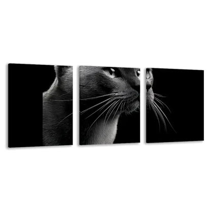 3pcs Russian Blue Cat Decor   Wall Art Set Canvas Framed 60x90cm - High Quality Print 100% Australian Made Wall Canvas Ready to Hang