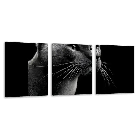 3pcs Russian Blue Cat Decor   Wall Art Set Canvas Framed 60x90cm - High Quality Print 100% Australian Made Wall Canvas Ready to Hang