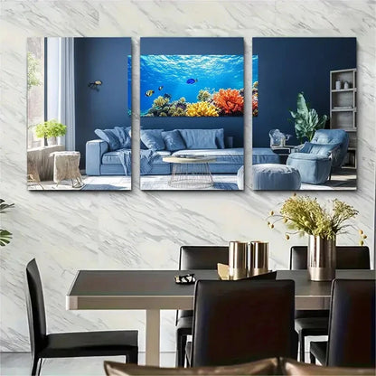 3pcs Red Sea Scuba Indian Ocean Metal Print Ready to Hang Art