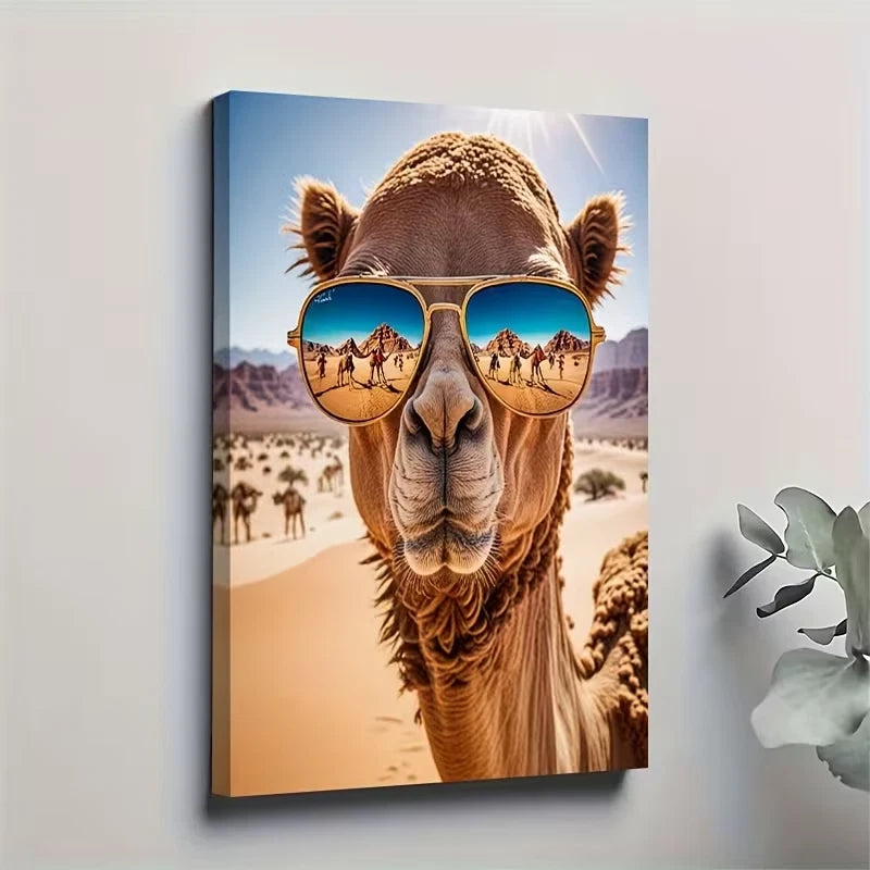 Camel Desert Charm Metal Print Ready to Hang