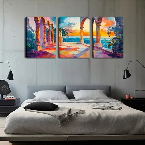 3pcs impressive trees , Wall Art Set Canvas Framed 60x90cm - High Quality Print 100% Australian Made Wall Canvas Ready to Hang