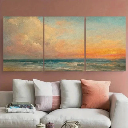 3pcs Vibrant Dark and Moody Seascape Metal Print Ready to Hang Art