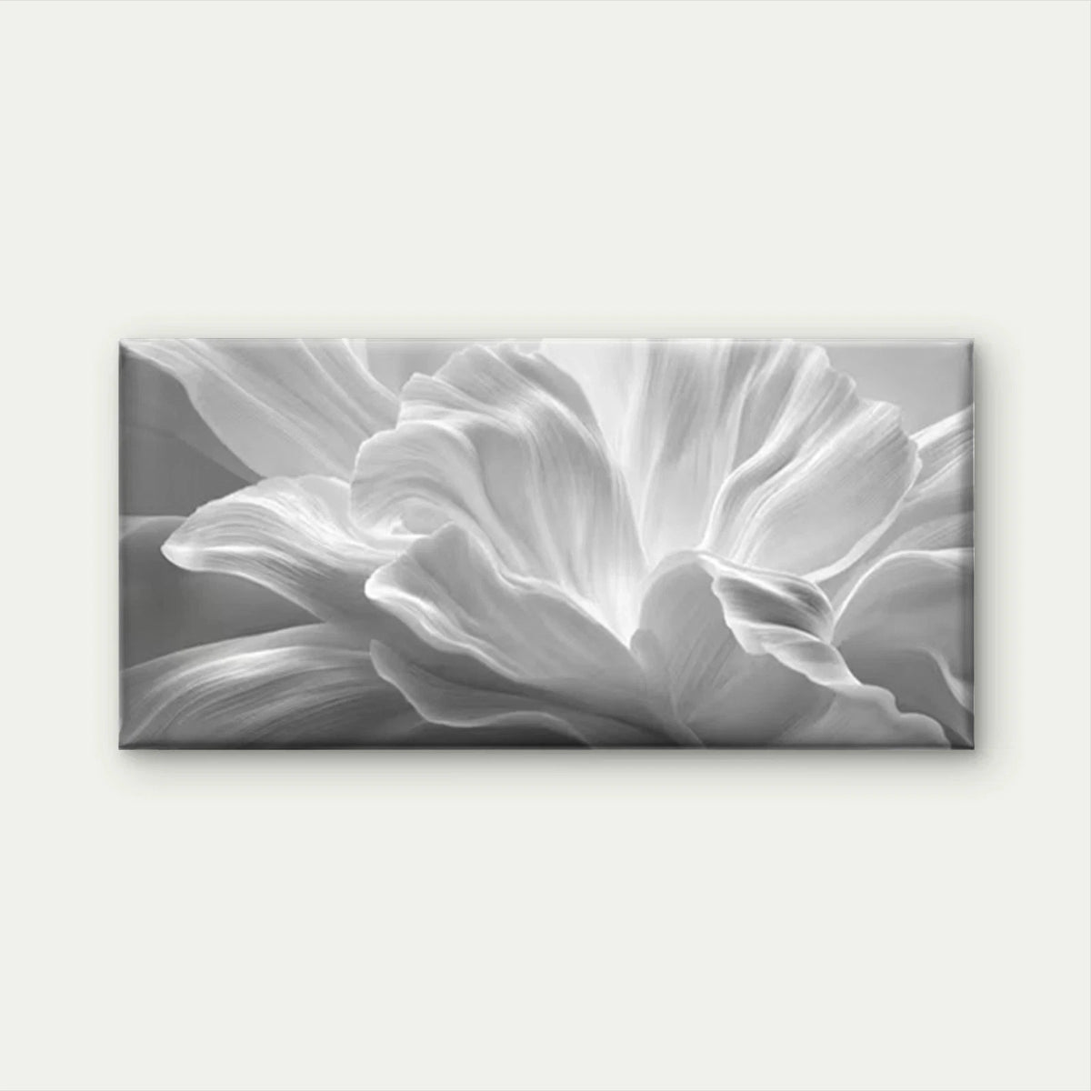Modern White Abstract Floral Wall Art Canvas Office Home Room Framed 120x60cm