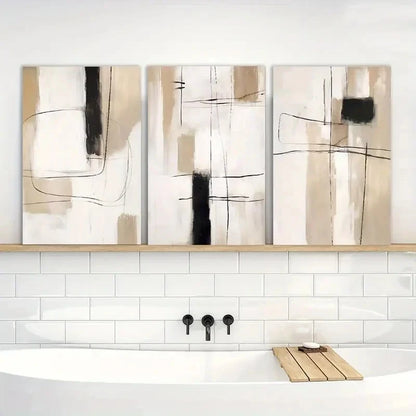 3pcs Painting Modern Abstract Neutral Wall Decor Metal Print Ready to Hang Art