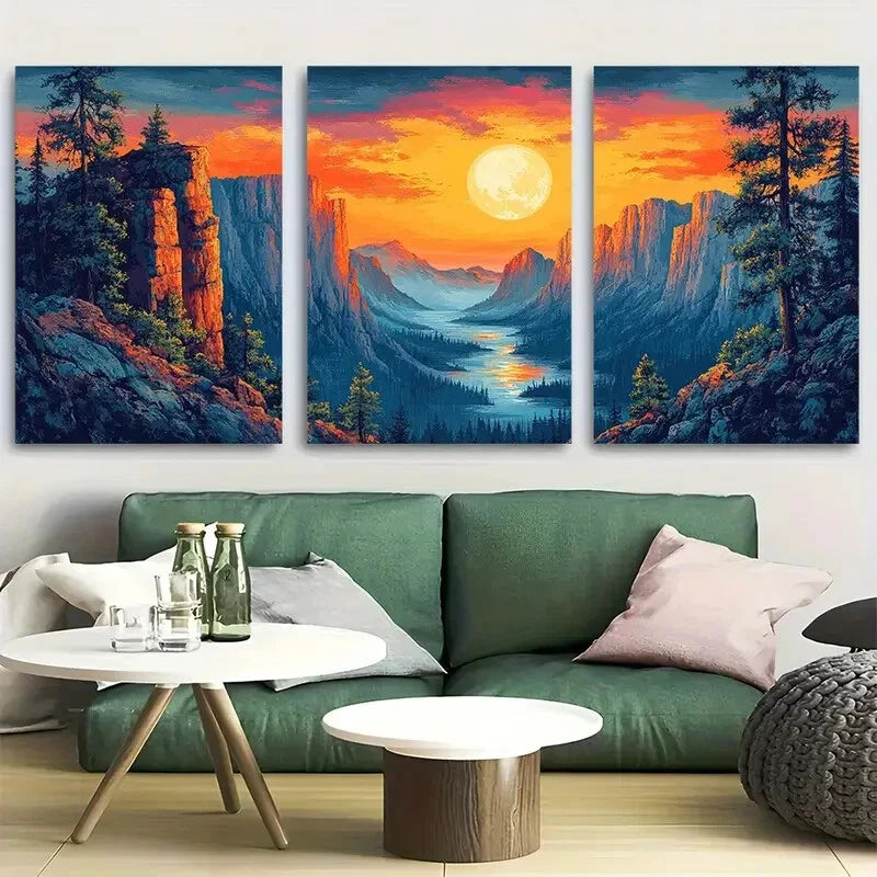 3pcs Black Canyon Of The Gunnison National Park Metal Print Ready to Hang Art