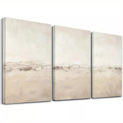 3pcs Beige & Brown Wall Art Set Canvas Framed 50x70cm - High Quality Print 100% Australian Made Wall Canvas Ready to Hang - Bella Home Decor