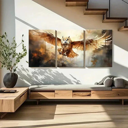 3pcs Magical Creatures Owl Decoration Wall Art Canvas Unframed - High Quality Print 100% Australian Made Wall Canvas