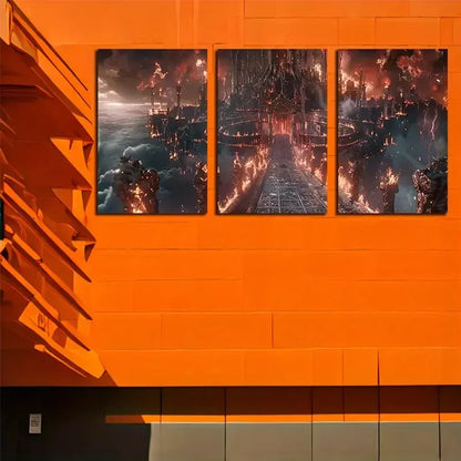 3pcsRoadway To A Foreboding Castle     Wall Art Set Canvas Framed 50x70cm -  High Quality Print 100% Australian Made Wall Canvas Ready to Hang - Bella Home Decor