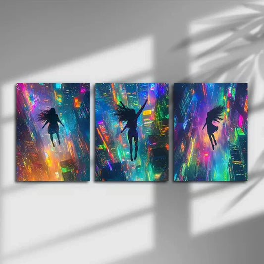 3pcs Profound Illusion Modern Painting Metal Print Ready to Hang Art