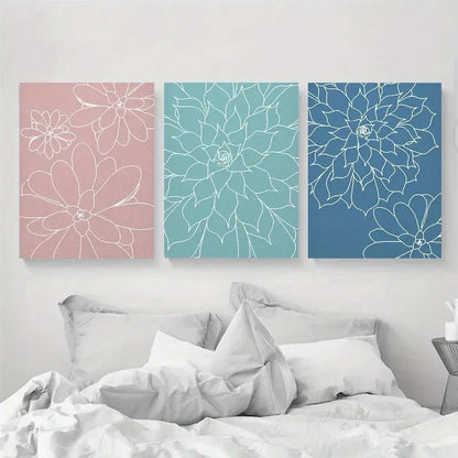 3pcs Cartoon Succulent Botanical Deco Perfect Wall Art Set Canvas Framed 40x60cm - High Quality Print 100% Australian Made Wall Canvas Ready to Hang