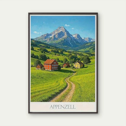 Appenzell Switzerland The Säntis Mountain Travel Poster Print Wall Art