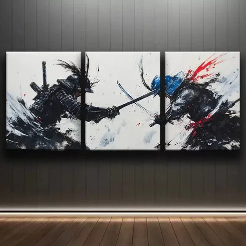 3pcs Two SamuraiArt Canvas Framed 60x90cm - High Quality Print 100% Australian Made Wall Canvas Ready to Hang