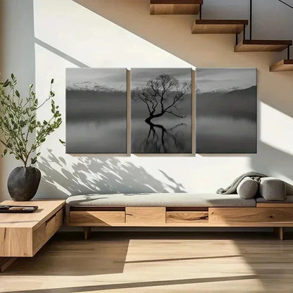3pcs Dead Tree In The Middle Of The Lake Wall Art Canvas Unframed - High Quality Print 100% Australian Made Wall Canvas