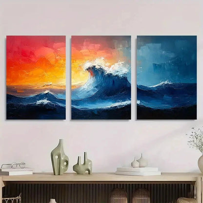 3pcs Abstract color painting Abstract Metal Print Ready to Hang Art