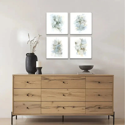 4pcs Watercolor Prints, Simple Artwork for Walls Wall Art Canvas Framed