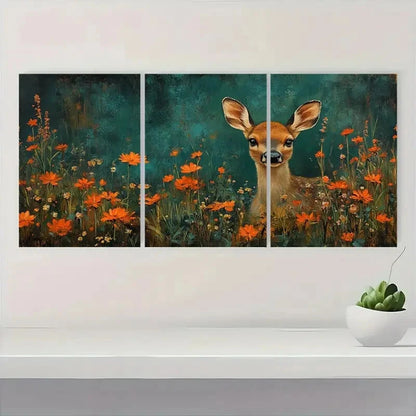 3pcs "The Meadow" by Lisa F, French Metal Print Ready to Hang Art