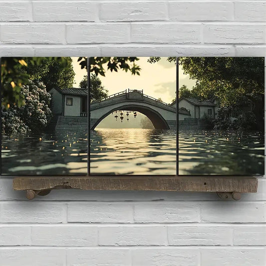 3pcs Beautiful Estate Modern Painting Metal Print Ready to Hang Art