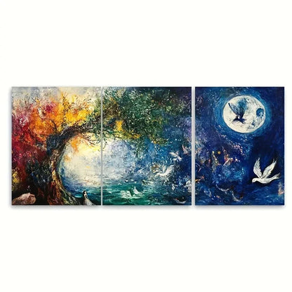 3pcs Dreamlike Fantasy Marc Chagall Surrealist Metal Print Ready to Hang Art