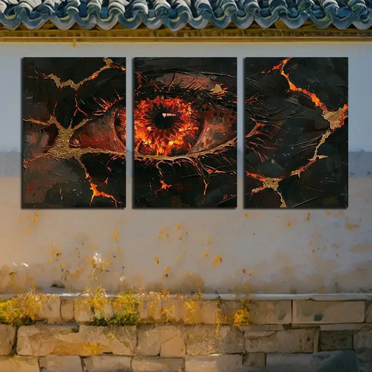 3pcs Abstract Modern Decorative Eye Metal Print Ready to Hang Art