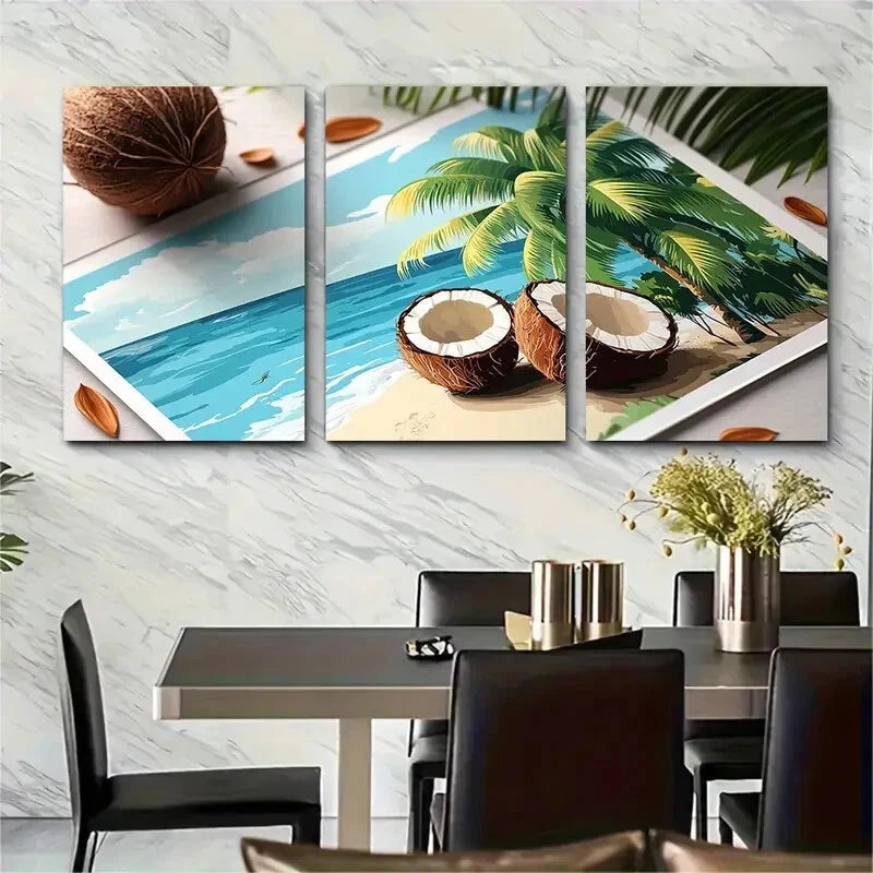 3pcs Maldives Indian Ocean Adventure Metal Print Ready to Hang Art