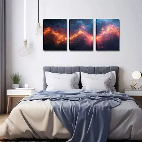 3pcs Abstract Cloud And Light Wall Art Set Wall Art Canvas Unframed - High Quality Print 100% Australian Made Wall Canvas