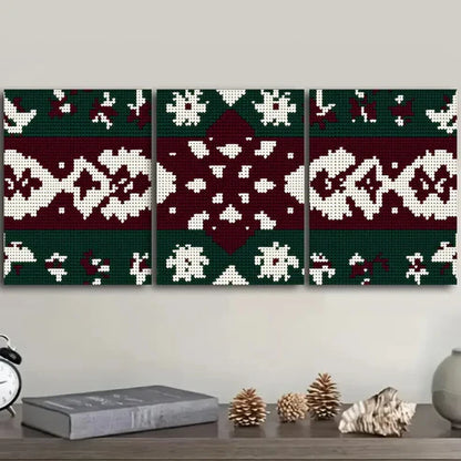 3pcs Christmas sweater pattern Wall Art Set Canvas Unframed - High Quality Print 100% Australian Made Wall Canvas
