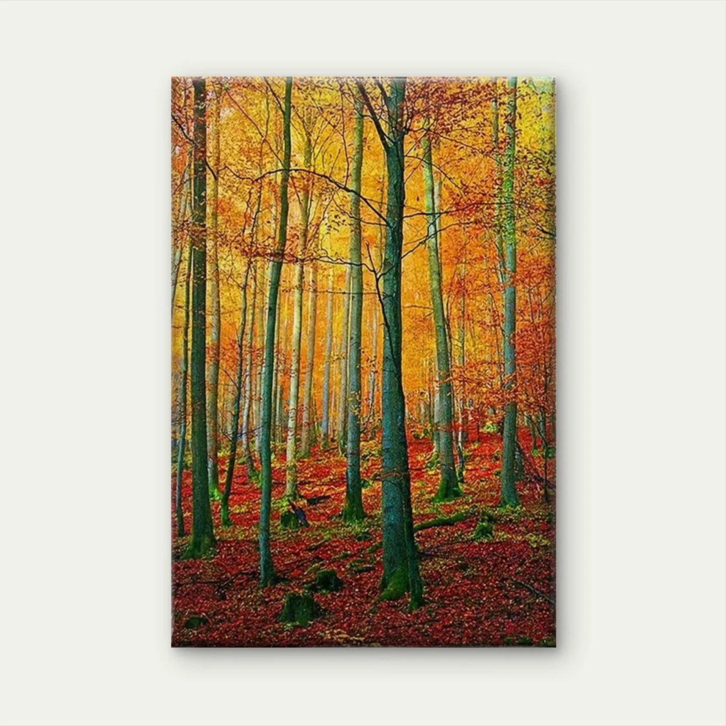 Golden Autumn Forest Landscape 60x90cm Metal Print Ready to Hang