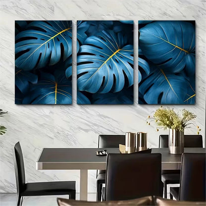 3pcs Abstract Palm Leaf Nature Photography Metal Print Ready to Hang Art
