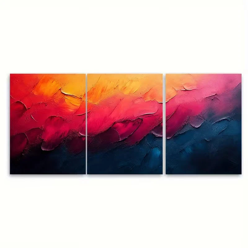 3pcs Abstract Grunge Metal Print Ready to Hang Art