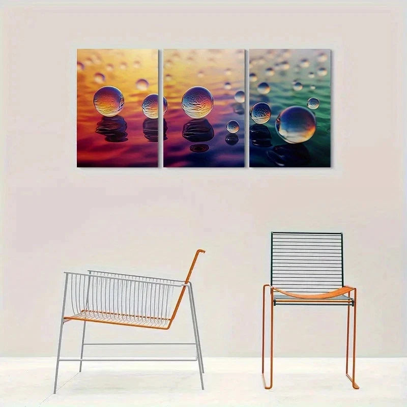 3pcs Vibrant Sunset & Sunrise Design Metal Print Ready to Hang Art