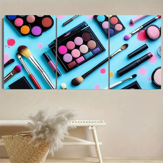 3pcs Spread Make Up Preppy Dorm Room Girls Metal Print Ready to Hang Art