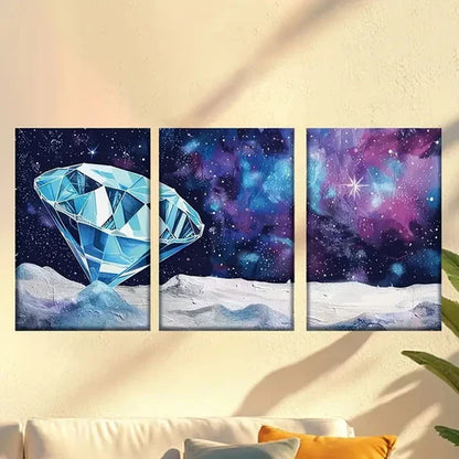3pcs Diamonds under the stars Wall Art Set Canvas Unframed - High Quality Print 100% Australian Made Wall Canvas